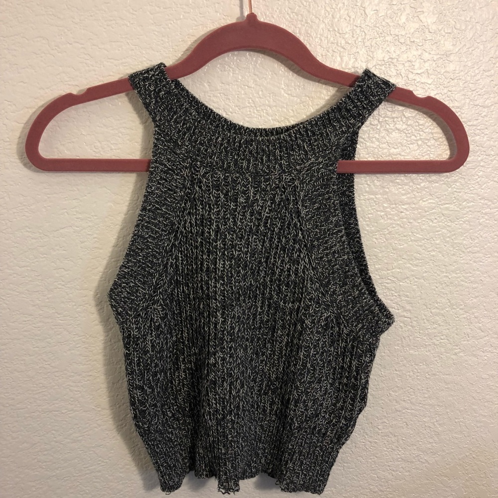 Gray halter crop top